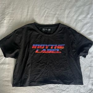 Black cropped Indy the Label (now LonelyGhost brand) t shirt